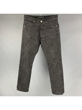 MISBHV Size 29 Black Embroidery Cotton Button Fly Jeans